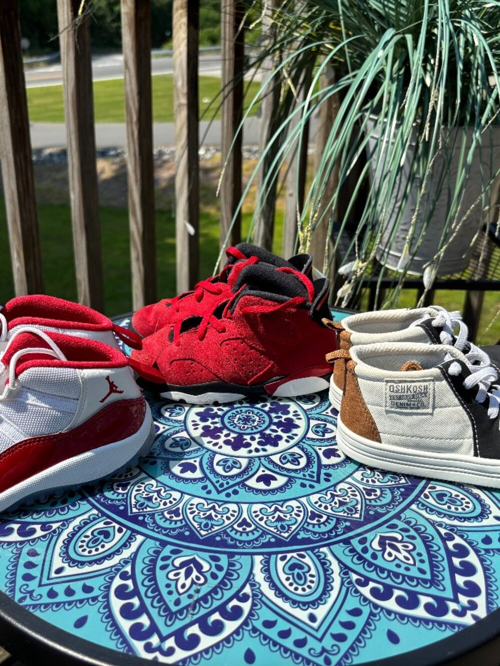 JORDAN/OSHKOSH TODDLER 7.5 SHOE BUNDLE RED/BLACK/WHITE/CREAM/TAN